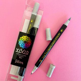 VIVID | EDIBLE METALLIC MARKERS | SILVER | 3PK