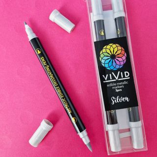 VIVID | EDIBLE METALLIC MARKERS | SILVER | 3PK