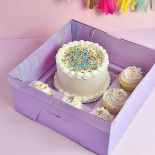 CAKE CRAFT | CLEAR LID | LILAC BENTO 5 HOLE CUPCAKE AND CAKE BOX | RETAIL PACK