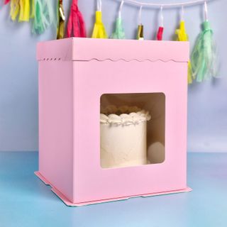 CAKE CRAFT | PINK | 8X8X10.2 INCH CAKE BOX | RETAIL PACK