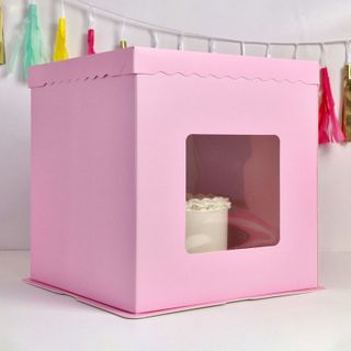 CAKE CRAFT | PINK | 14X14X13.3 INCH CAKE BOX | RETAIL PACK