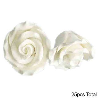 LARGE ROSE WHITE | SUGAR FLOWERS | BOX OF 25