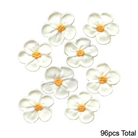 LARGE 5 PETAL SUGAR FLOWERS WHITE | BOX OF 96