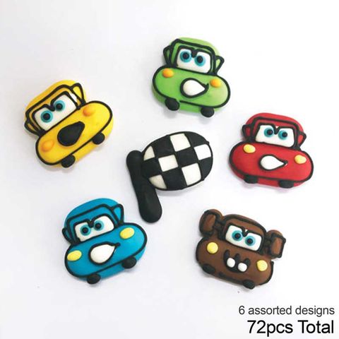 RACING CARS | SUGAR DECORATIONS | BOX OF 72