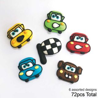 RACING CARS | SUGAR DECORATIONS | BOX OF 72