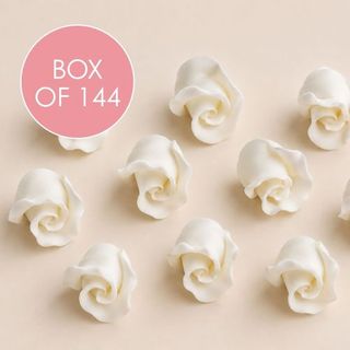 ROSEBUD WHITE CLASSIC | SUGAR FLOWERS | BOX OF 144
