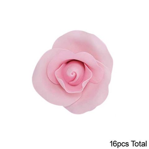 SINGLE ROSE MEDIUM PINK | SUGAR FLOWERS | BOX OF 16