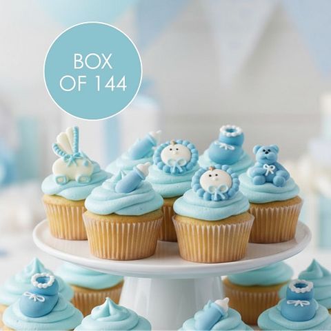 CHRISTENING ASSORTMENT BABY BLUE | SUGAR DECORATIONS | BOX OF 144