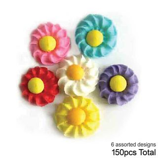 DAISY SWIRL SUGAR FLOWERS ASSORTED | BOX OF 150