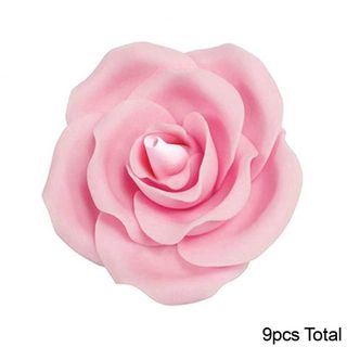 SINGLE ROSE LARGE PINK | SUGAR FLOWERS | BOX OF 9