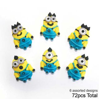 MINIONS WITH BODY | SUGAR DECORATIONS | BOX OF 72
