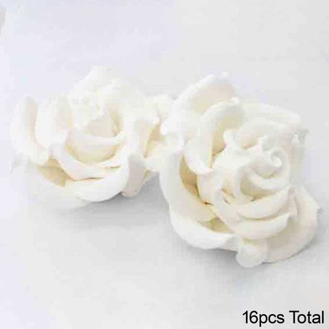 JUMBO CLASSIC ROSE WHITE | SUGAR FLOWERS | BOX OF 16