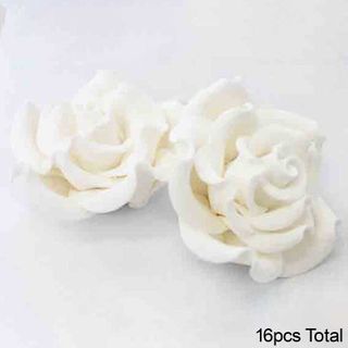 JUMBO CLASSIC ROSE WHITE | SUGAR FLOWERS | BOX OF 16