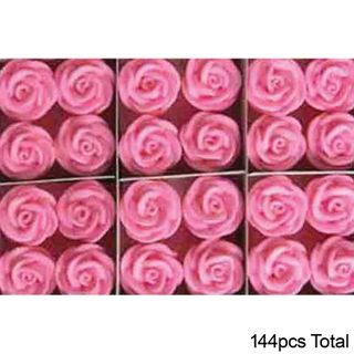 MEDIUM SWIRL ROSE SUGAR FLOWERS PINK | BOX OF 144