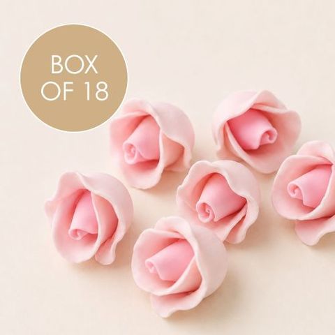 SINGLE ROSE SMALL PINK | SUGAR FLOWERS | BOX OF 18