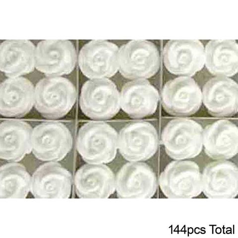 MEDIUM SWIRL ROSE SUGAR FLOWERS WHITE | BOX OF 144