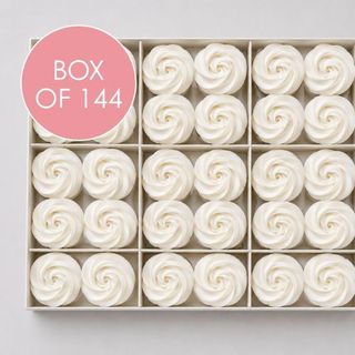 MEDIUM SWIRL ROSE SUGAR FLOWERS WHITE | BOX OF 144