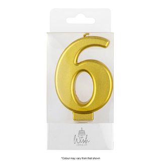 WISH | NUMBER 6 | GOLD METALLIC CANDLE