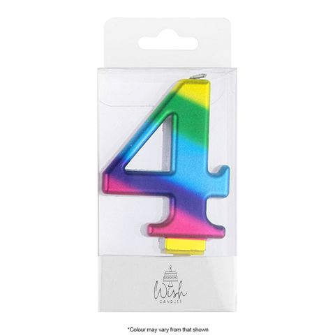 WISH | NUMBER 4 | RAINBOW GOLD METALLIC CANDLE