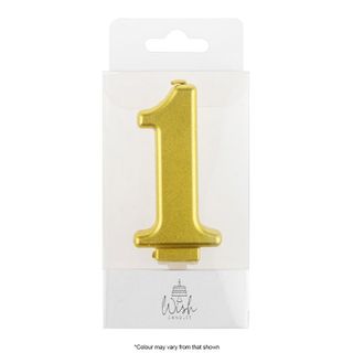 WISH | NUMBER 1 | GOLD METALLIC CANDLE