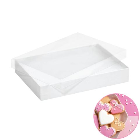 CLEAR LID COOKIE BOX | 22.5CM X 11.5CM X 4.5CM | RETAIL PACK