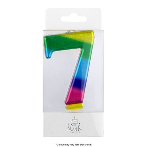 WISH | NUMBER 7 | RAINBOW GOLD METALLIC CANDLE