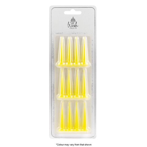 WISH | BULLET CANDLES | YELLOW | 12 CANDLES