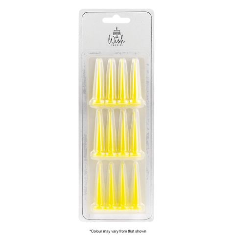 WISH | BULLET CANDLES | YELLOW | 12 CANDLES