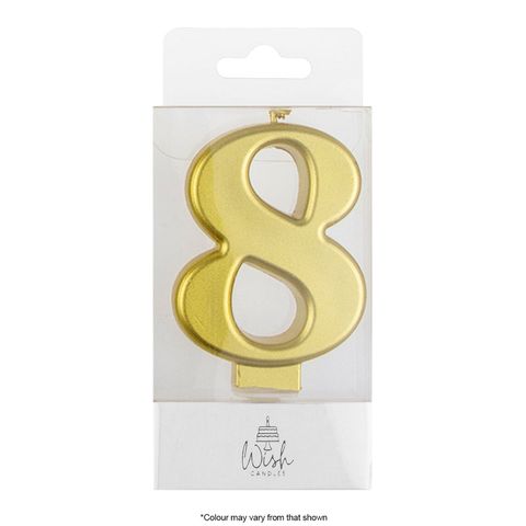 WISH | NUMBER 8 | GOLD METALLIC CANDLE