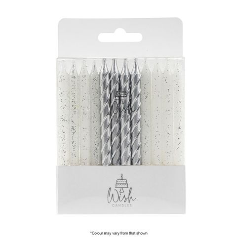 WISH | SPIRAL MIX | SILVER | 24 CANDLES