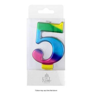 WISH | NUMBER 5 | RAINBOW GOLD METALLIC CANDLE