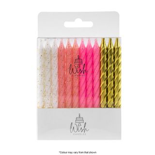 WISH | SPIRAL MIX | PINK | 24 CANDLES