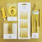 WISH | TALL LINE CANDLES | METALLIC GOLD | 12 CANDLES