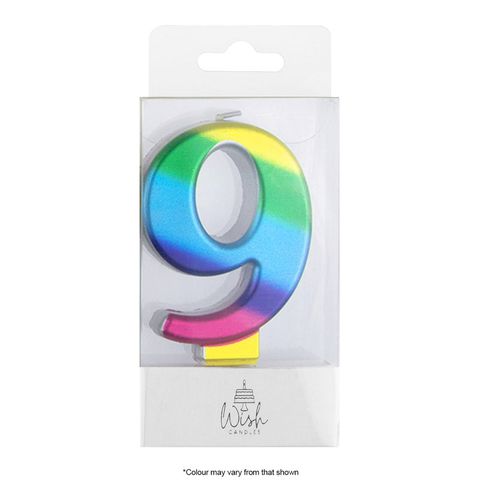 WISH | NUMBER 9 | RAINBOW GOLD METALLIC CANDLE