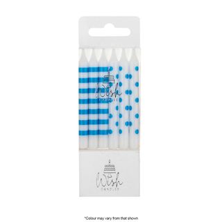 WISH | DOTS & STRIPES CANDLES | BLUE | 12 CANDLES