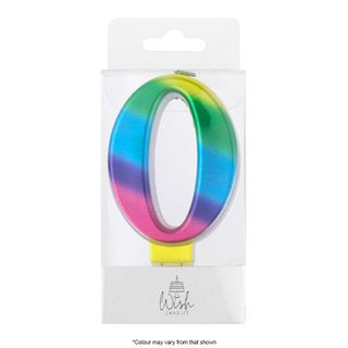 WISH | NUMBER 0 | RAINBOW GOLD METALLIC CANDLE