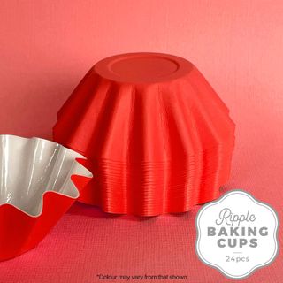 CAKE CRAFT | RIPPLE BAKING CUP | RED | 24 PACK