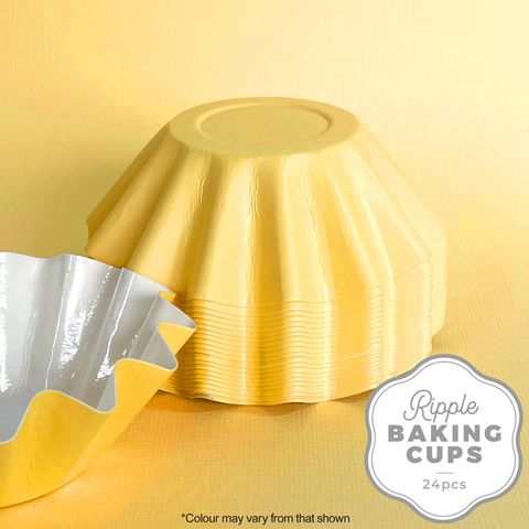 CAKE CRAFT | RIPPLE BAKING CUP | YELLOW | 24 PACK