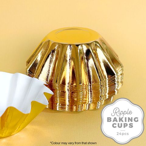 CAKE CRAFT | RIPPLE BAKING CUP | GOLD | 24 PACK