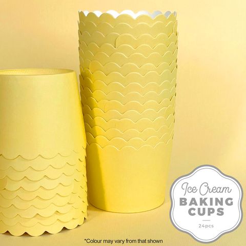 CAKE CRAFT | ICE CREAM BAKING CUP | PASTEL YELLOW | 24 PACK