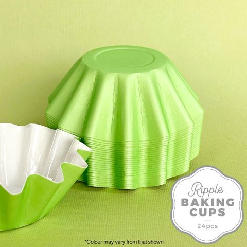 CAKE CRAFT | RIPPLE BAKING CUP | GREEN | 24 PACK