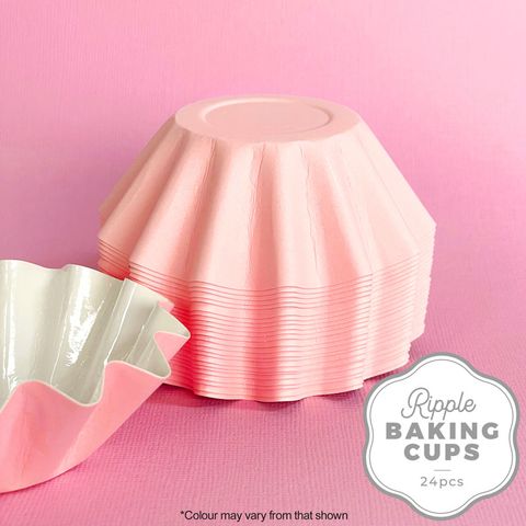 CAKE CRAFT | RIPPLE BAKING CUP | PINK | 24 PACK