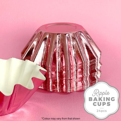 CAKE CRAFT | RIPPLE BAKING CUP | ROSE GOLD | 24 PACK