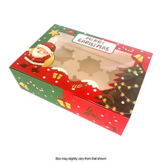 CHRISTMAS CUPCAKE BOX | 6 HOLE