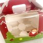 CHRISTMAS CUPCAKE BOX | 4 HOLE WITH HANDLE