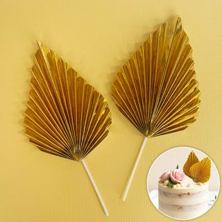 METALLIC GOLD | DECO FAN TOPPER | 2 PC SET