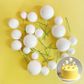 WHITE | DECO FOAM BALL TOPPER | 20 PC SET