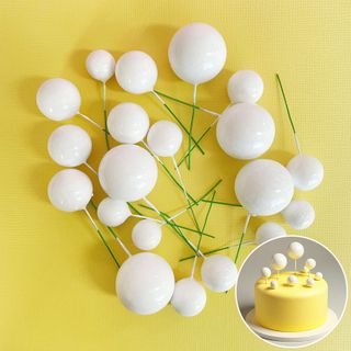 WHITE | DECO FOAM BALL TOPPER | 20 PC SET