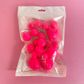 ELECTRIC PINK | DECO FOAM BALL TOPPER | 20 PC SET