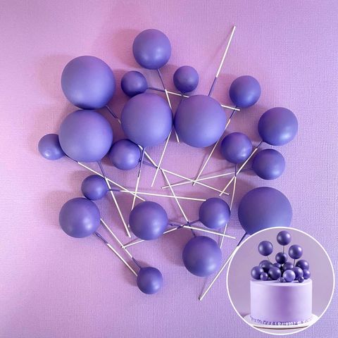 DARK PURPLE | DECO FOAM BALL TOPPER | 20 PC SET